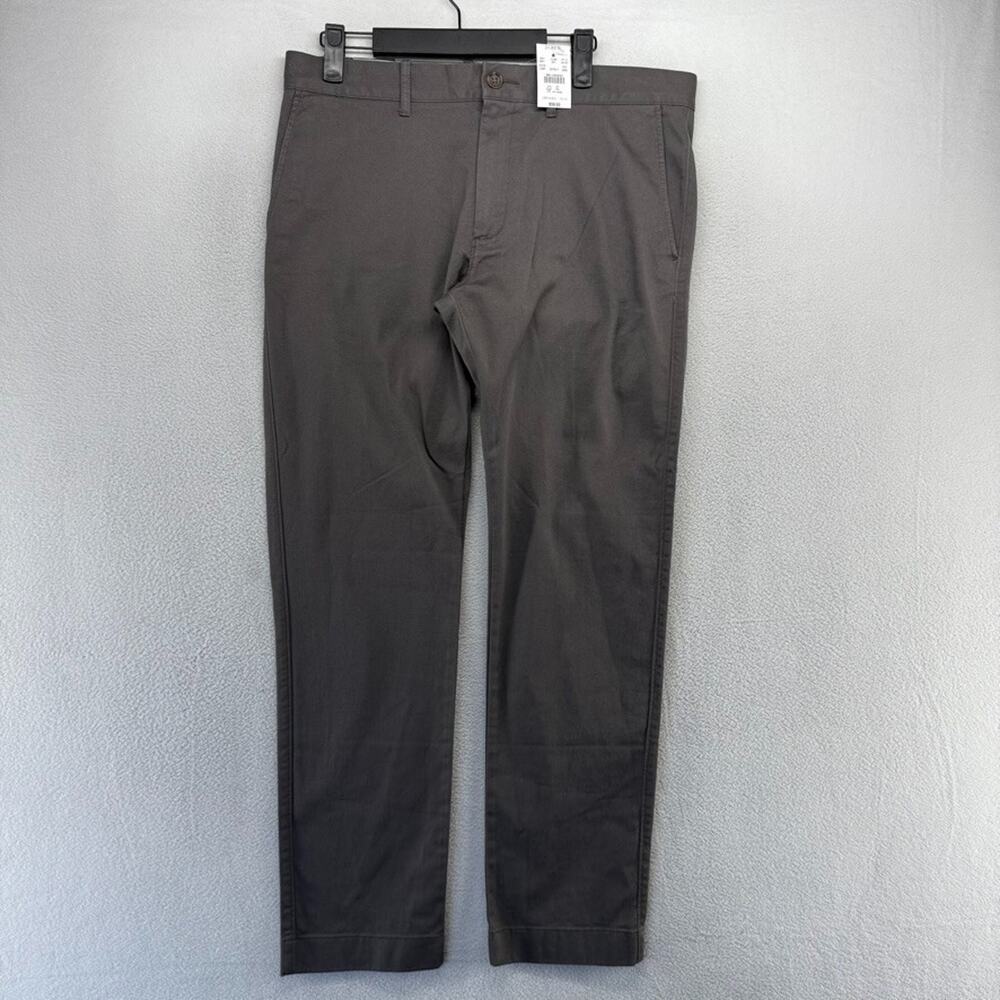 J Crew Chino Pants Men's 32x30 Gray Khaki Slim Straight Preppy Office Flat NEW